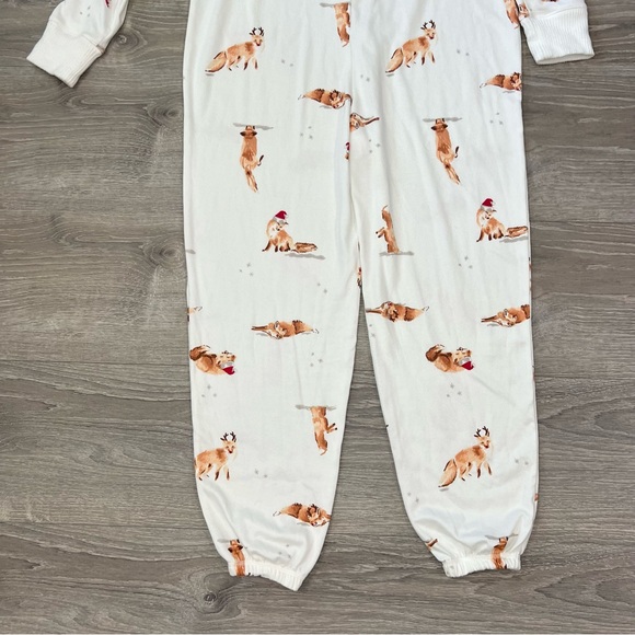 Gilly Hicks Dreamworthy Soft Jumpsuit Christmas Foxes White size Small - Picture 6 of 15